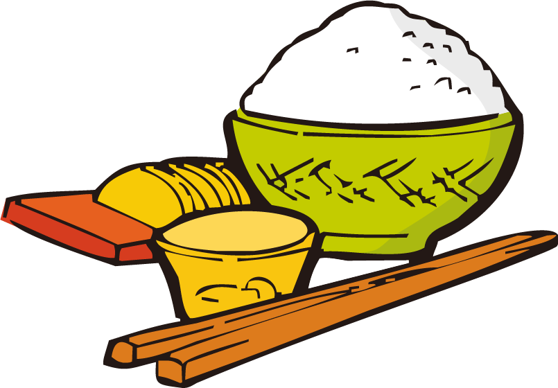 Cooked Rice Bowl Chopsticks Clip Art - Chopsticks (805x560)