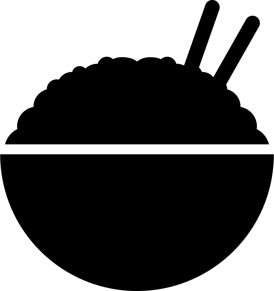Rice Bowl With Chopsticks Vector - Rice Bowl Silhouette (922x980)