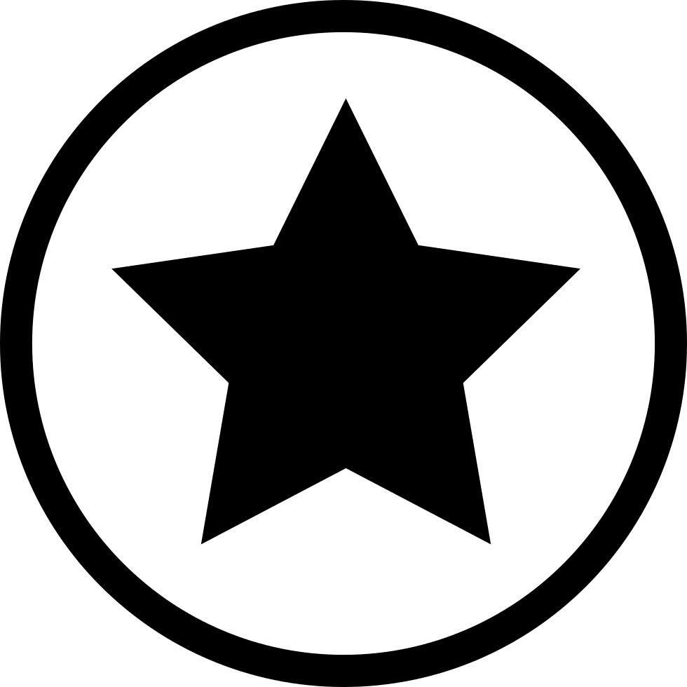 Star Black Shape In A Circle Outline Favourite Interface - Star Wars Republic Symbol (980x980)