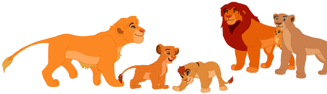 Here In This Family Image, We Have Nala With Her And - Cartoon (700x237)