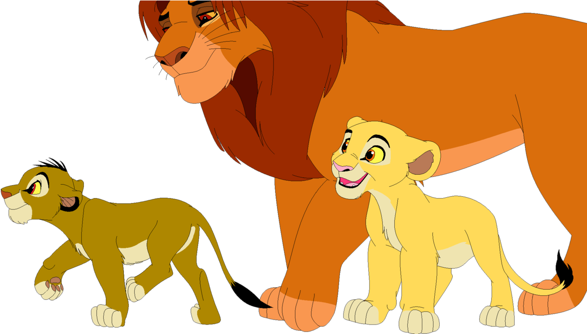 Simba, Kopa, And Akina By Nova-lioness On - Cartoon (1191x670)