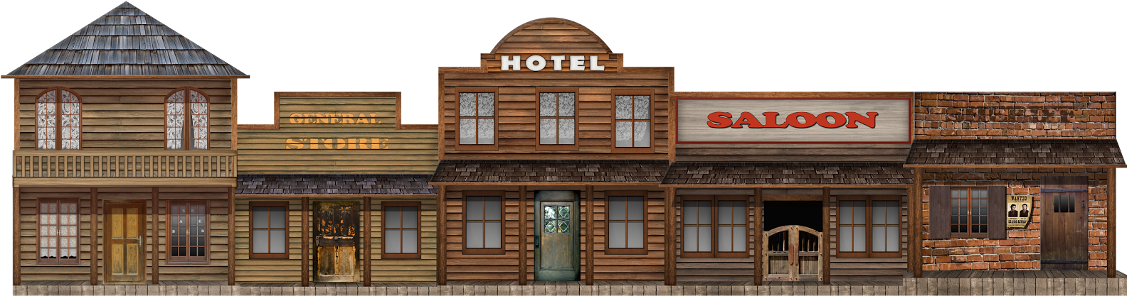 Old House Clipart Old Town - Wild West Town Clipart (1600x667)