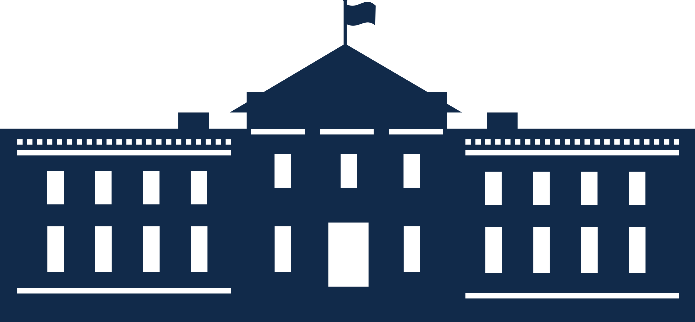 White House Clipart Silhouette - White House Clip Art (2400x1112)