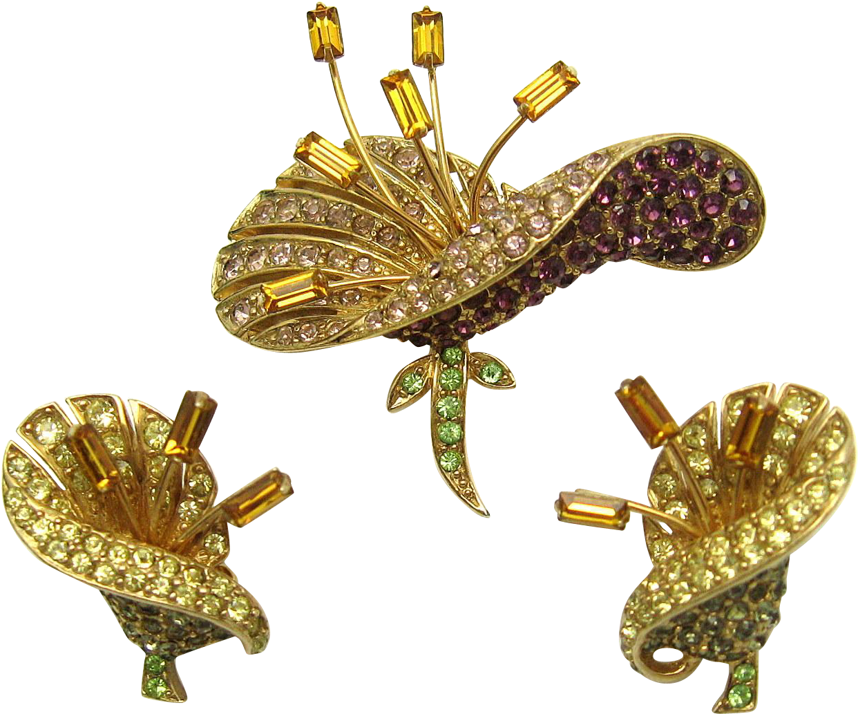 Unique And Rare Boucher Set Of Brooch And Earrings - Brooch (1241x1241)