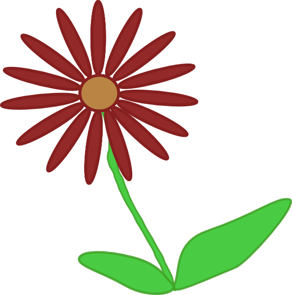 Flowers With Stems Clipart (594x599)