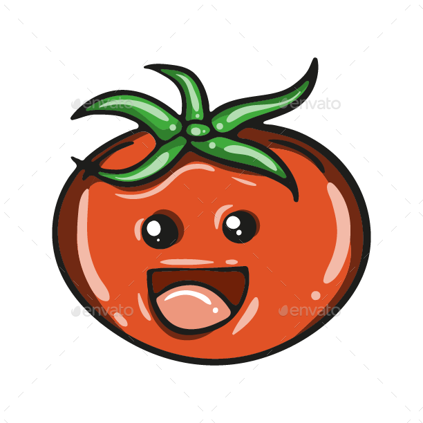 12 Cute Cartoon Vegetables Set - Cute Vegetable Cartoon Png (612x612)