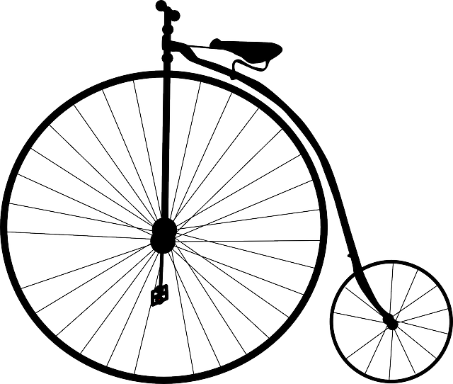 Cycle Old, Silhouette, Cartoon, Bikes, Transportation, - Penny Farthing Bicycle (640x542)