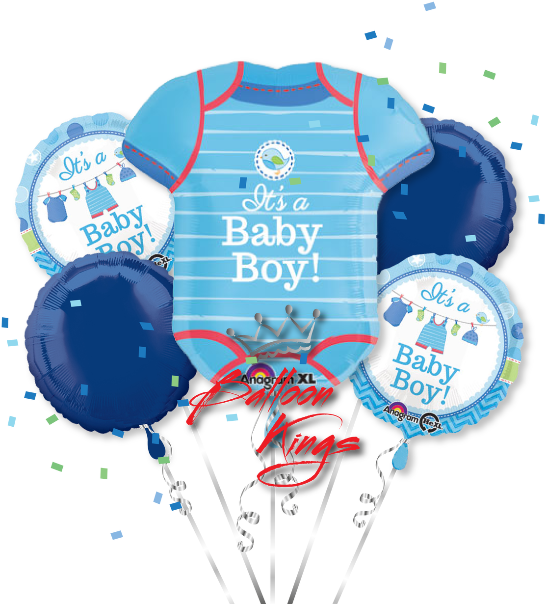 Its A Boy Onesie Bouquet - 24" Supershape Shower With Love Boy Balloon - Mylar (1280x1280)