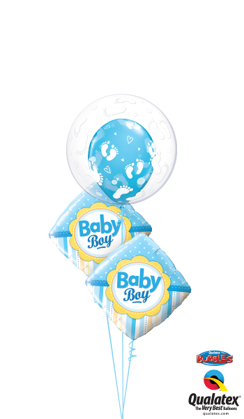 Baby Boy Foil & Bubble Bouquet - Balloon (350x600)