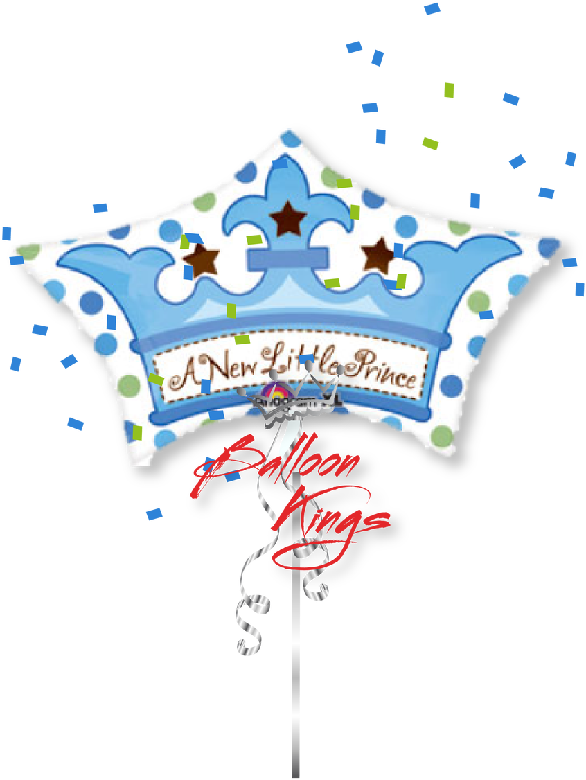 Baby Boy Crown - 24" Little Prince Crown Mylar Balloon - Mylar Balloons (1068x1280)