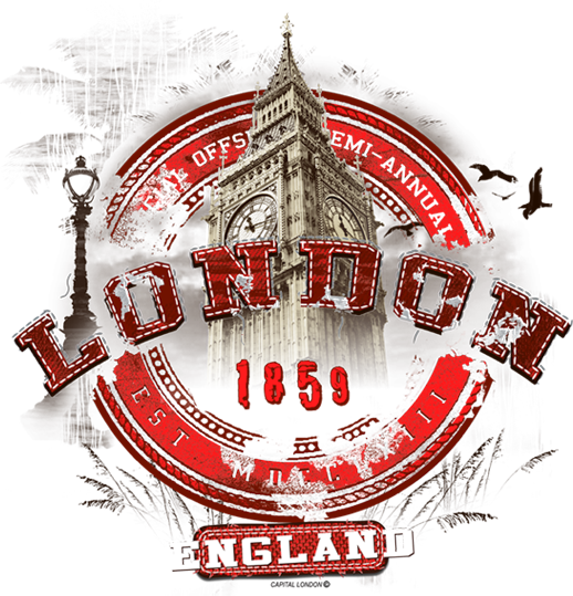 Oval Red Oval Red - Unisex Oval Denim Red Printed London Souvenir White (518x539)