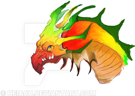 Dragon Head By Heiach - Illustration (600x320)