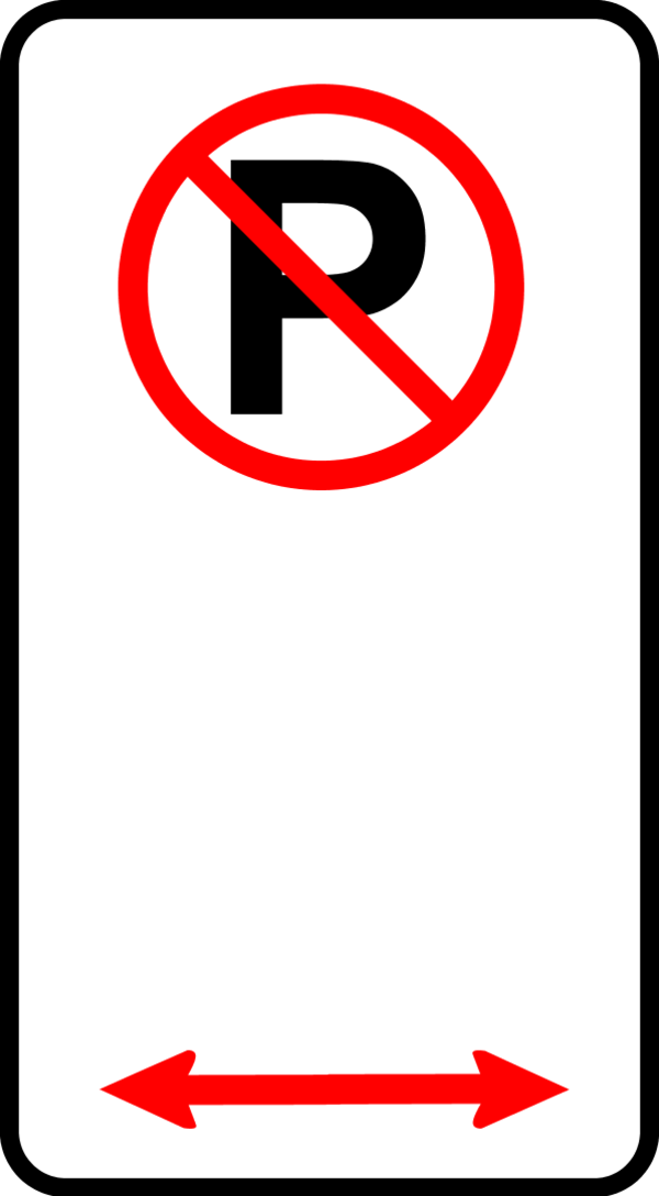 Sign No Parking Zone 9189 - No Parking Sign With Double Arrow Meaning (600x1088)