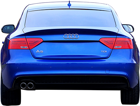 A Blue Audi In A Parking Spot - Car Back Side Png (450x450)