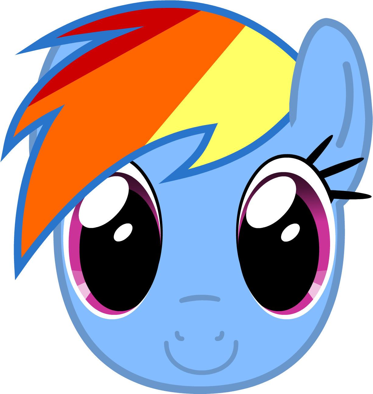 Rainbow Dash Front By Uber Dragon - My Little Pony Headshot (1235x1300)