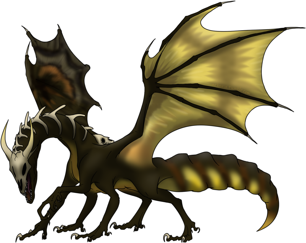 Death's Head Moth Dragon By Arborix - Dragon (1280x1021)