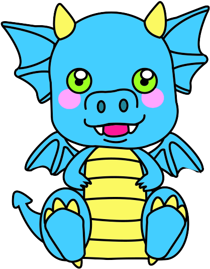 Blue Baby Dragon By Cogsncreatures - Cartoon (448x566)