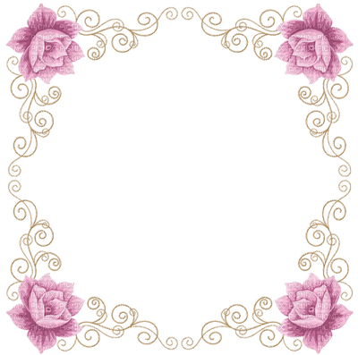 Pink Flower Frame Png - Vector Graphics (400x397)