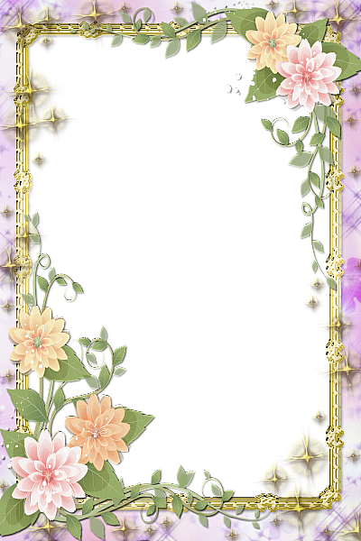 Transparent Flowers Frame Http - Flowers Borders And Design (400x600)