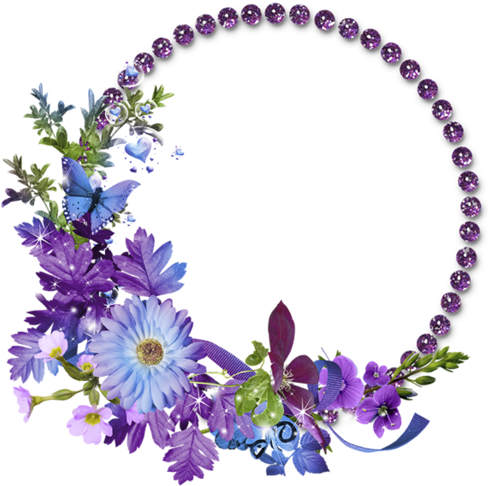 Beautiful Flower Frames - Flower Circle Frame Png (1181x1181)