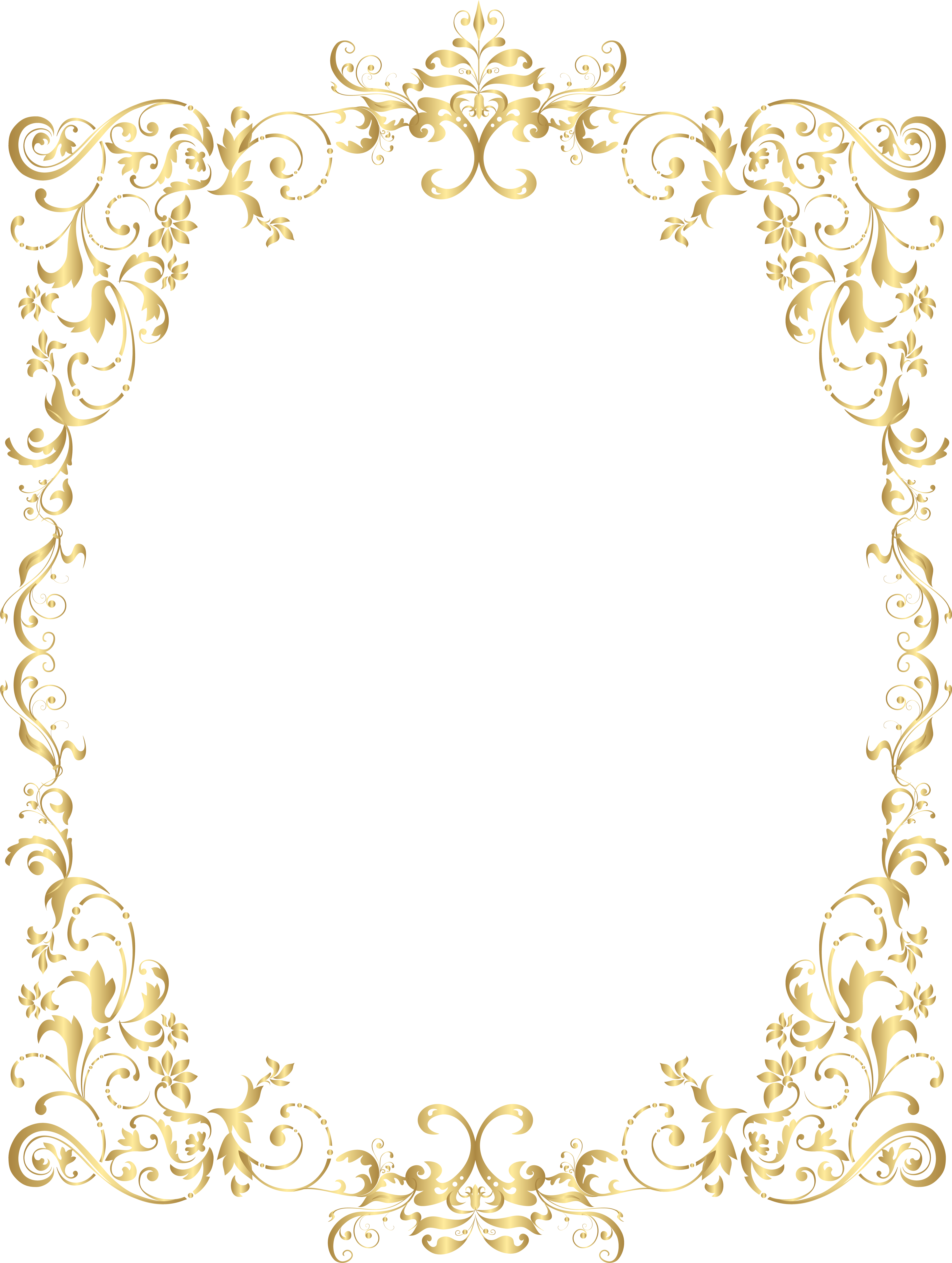 Border Gold Decorative Frame Png Clip Art - Border Gold Decorative Frame Png Clip Art (6030x8000)