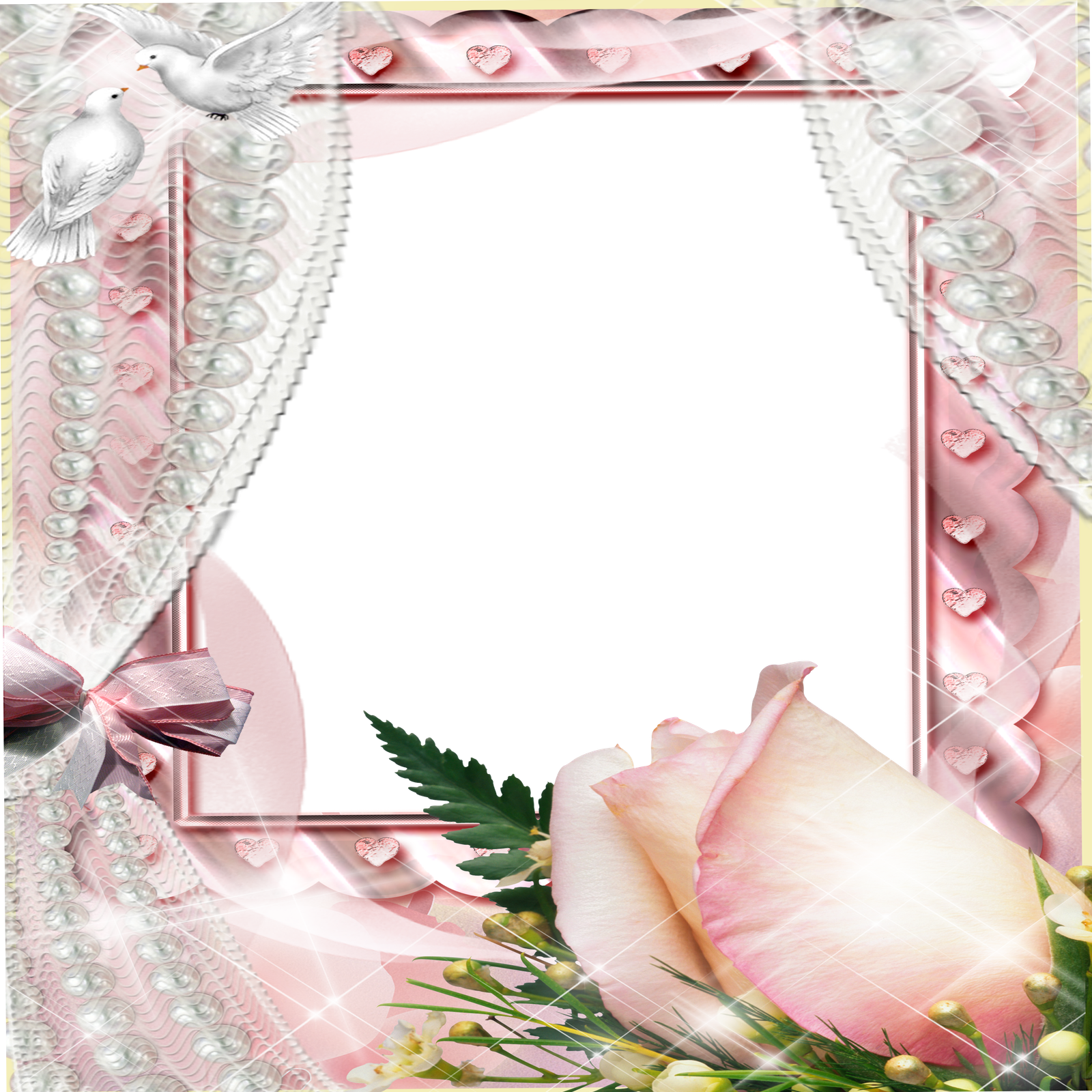 Create Photo Frames Online Beautiful Flowers Source - Pink Roses And Pearls Background (1600x1600)