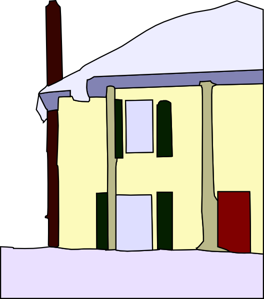 Snow Covered House Clip Art At Clker - Snow (528x599)