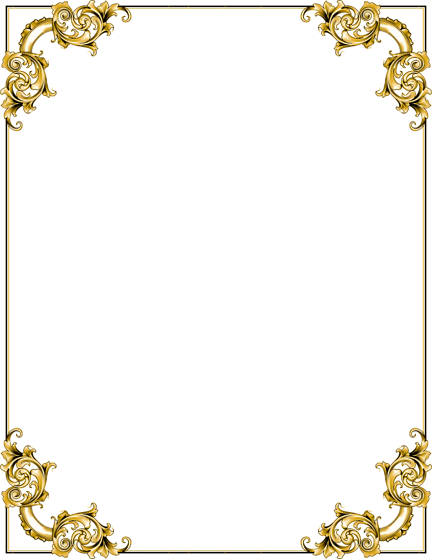 Gold Border Frame Png Transparent Image - Gold Border Frame Png (850x1100)