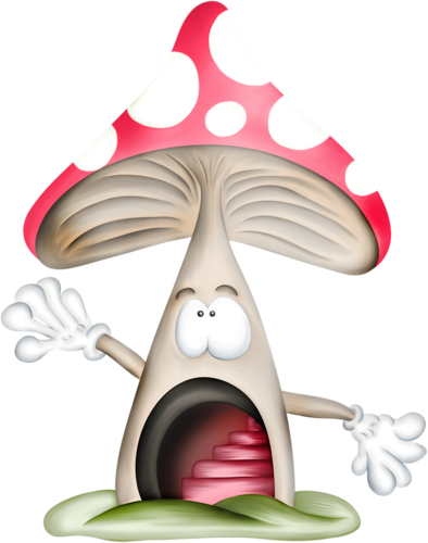 What A Mushroom House - Emoticone Champignons (394x500)