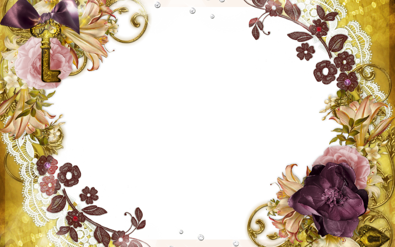 Vintage Photo Frame With Flowerspng Frames Pinterest - Picture Frame (1368x855)