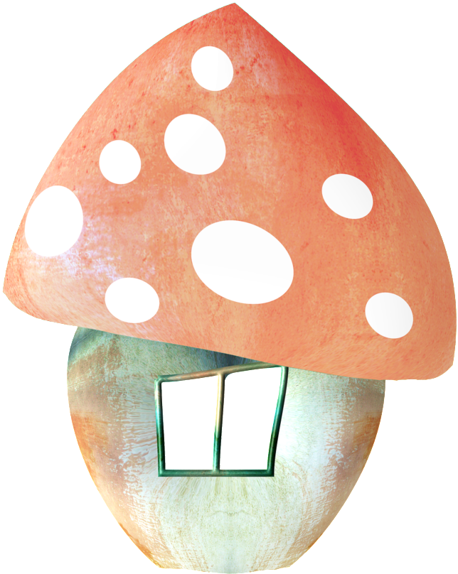 Design Of Painted Fairy Tale Mushroom House - Transparent Mushroom House (650x874)