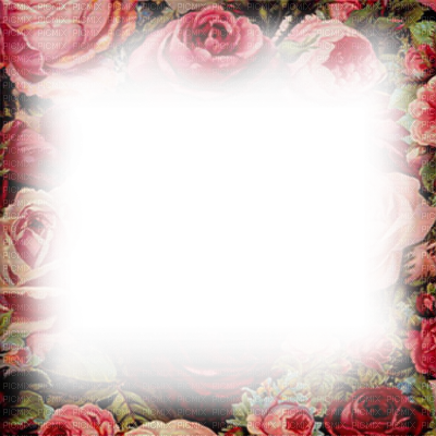 Vintage Flower Border Png Soave Frame Vintage Transparent - Red Flower Photo Frame Png (400x400)
