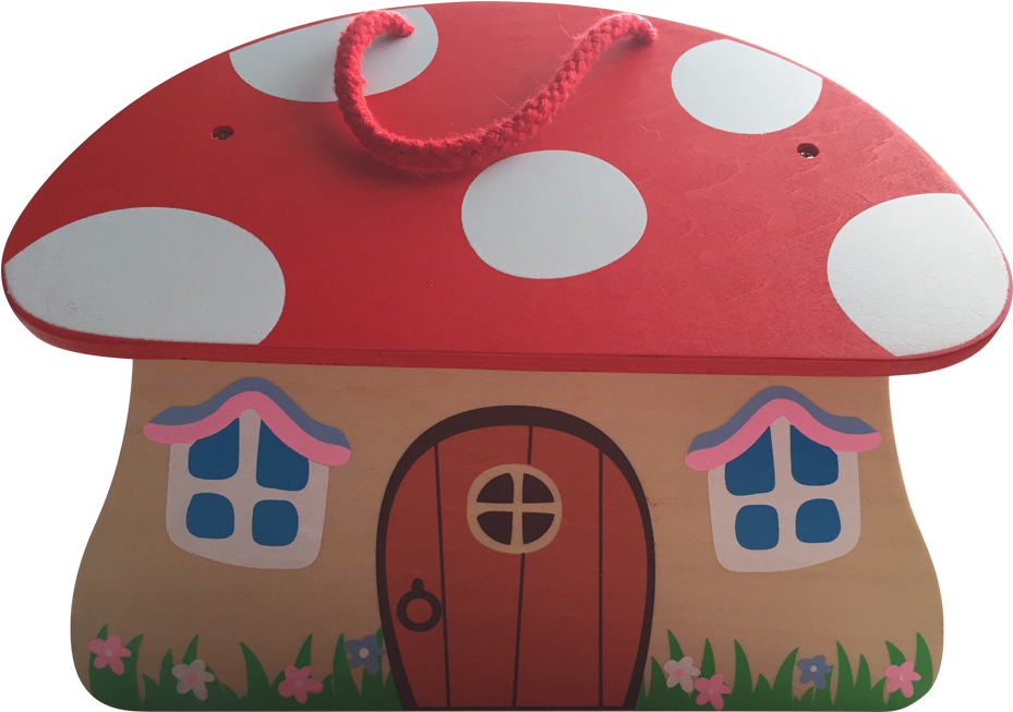 Fairy Toadstool Playset Wooden House In Travel Carry - House (1024x1024)