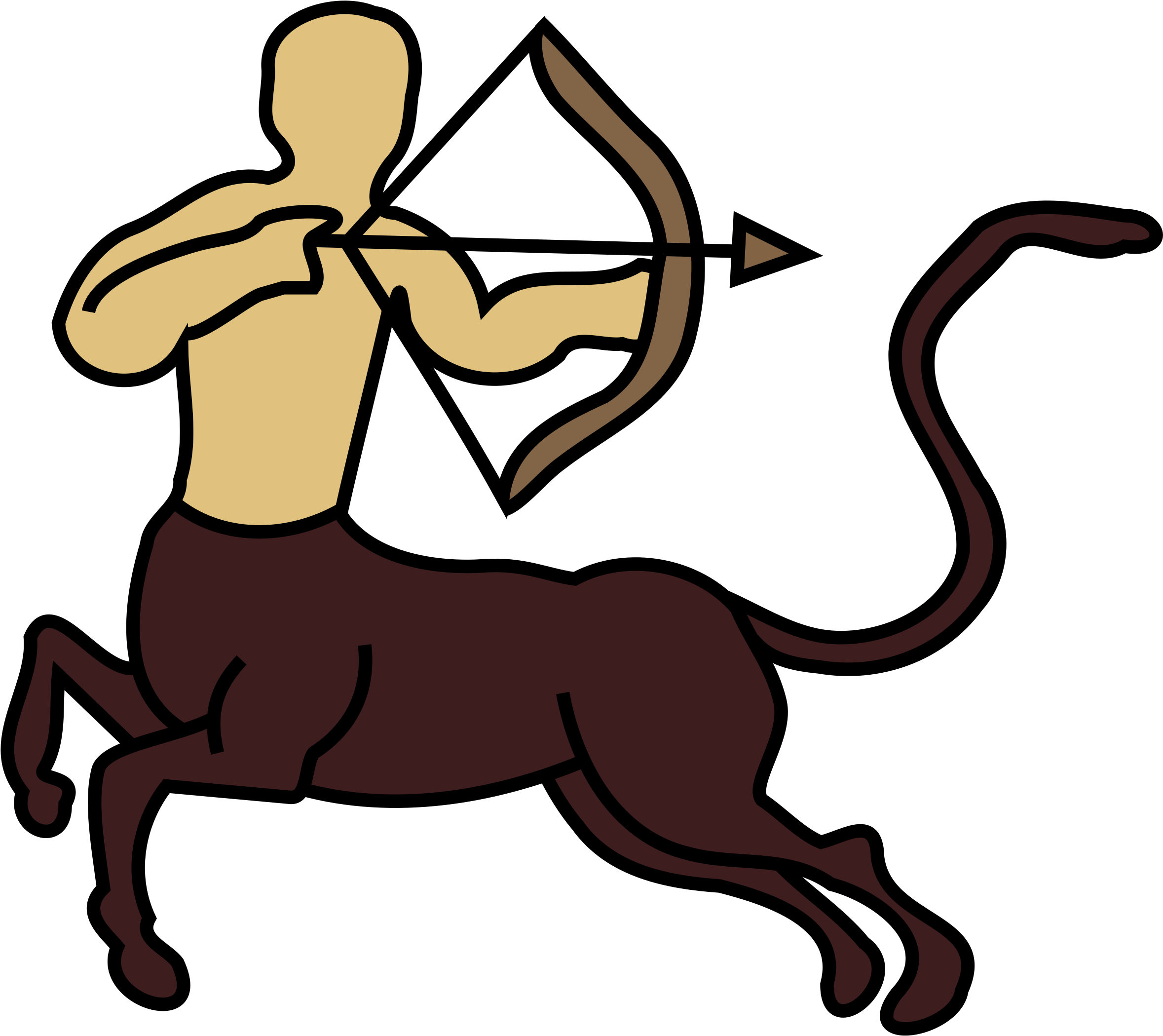 Centaur Sagittarius Zodiac Clipart - Mythology Clipart (2400x2126)