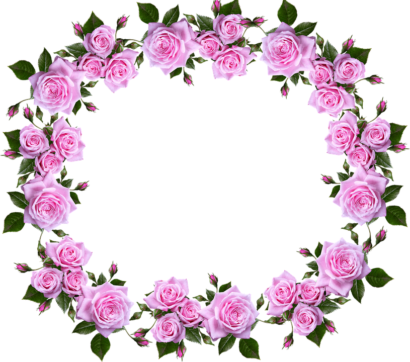 Free Photo Floral Decorative Border Roses Frame Max - Real Pink Roses Hearts (815x720)
