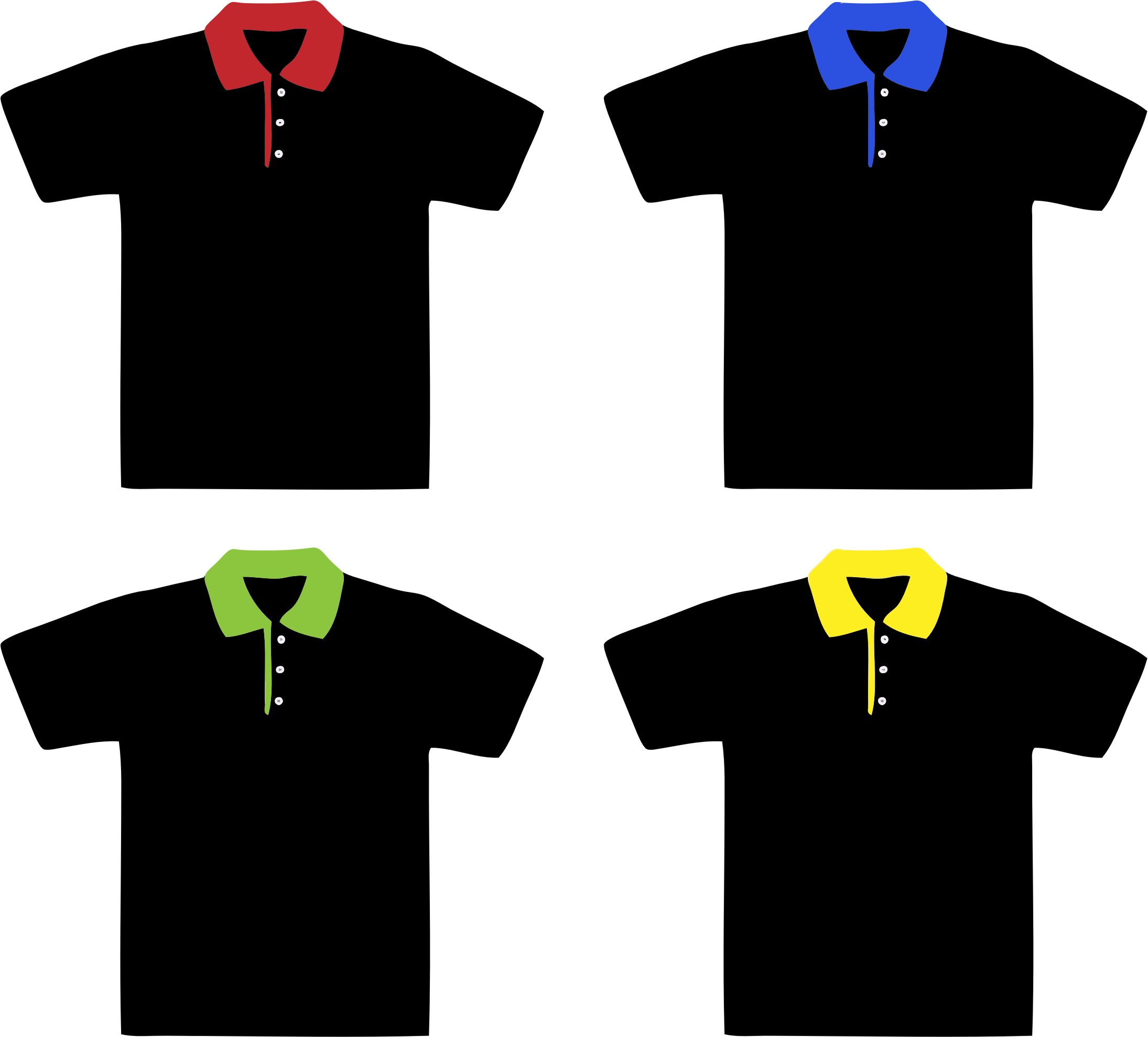 Polo Shirts 2 - Camisa Polo Preta Com Gola Amarela (2190x1978)