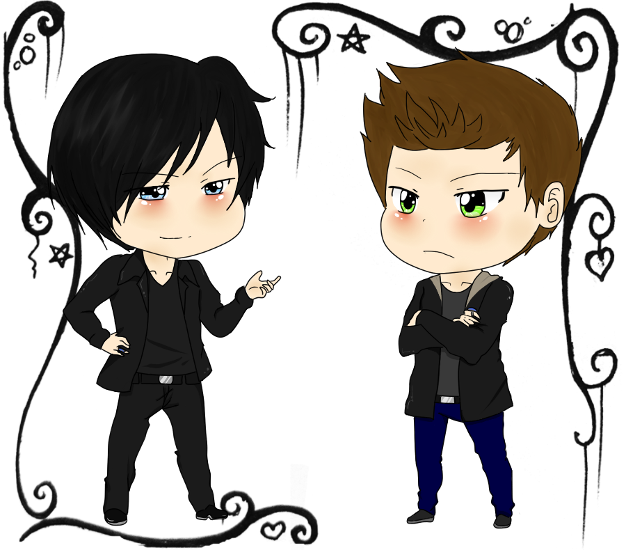 The Salvatore Brothers - Damon And Stefan Chibi (900x790)