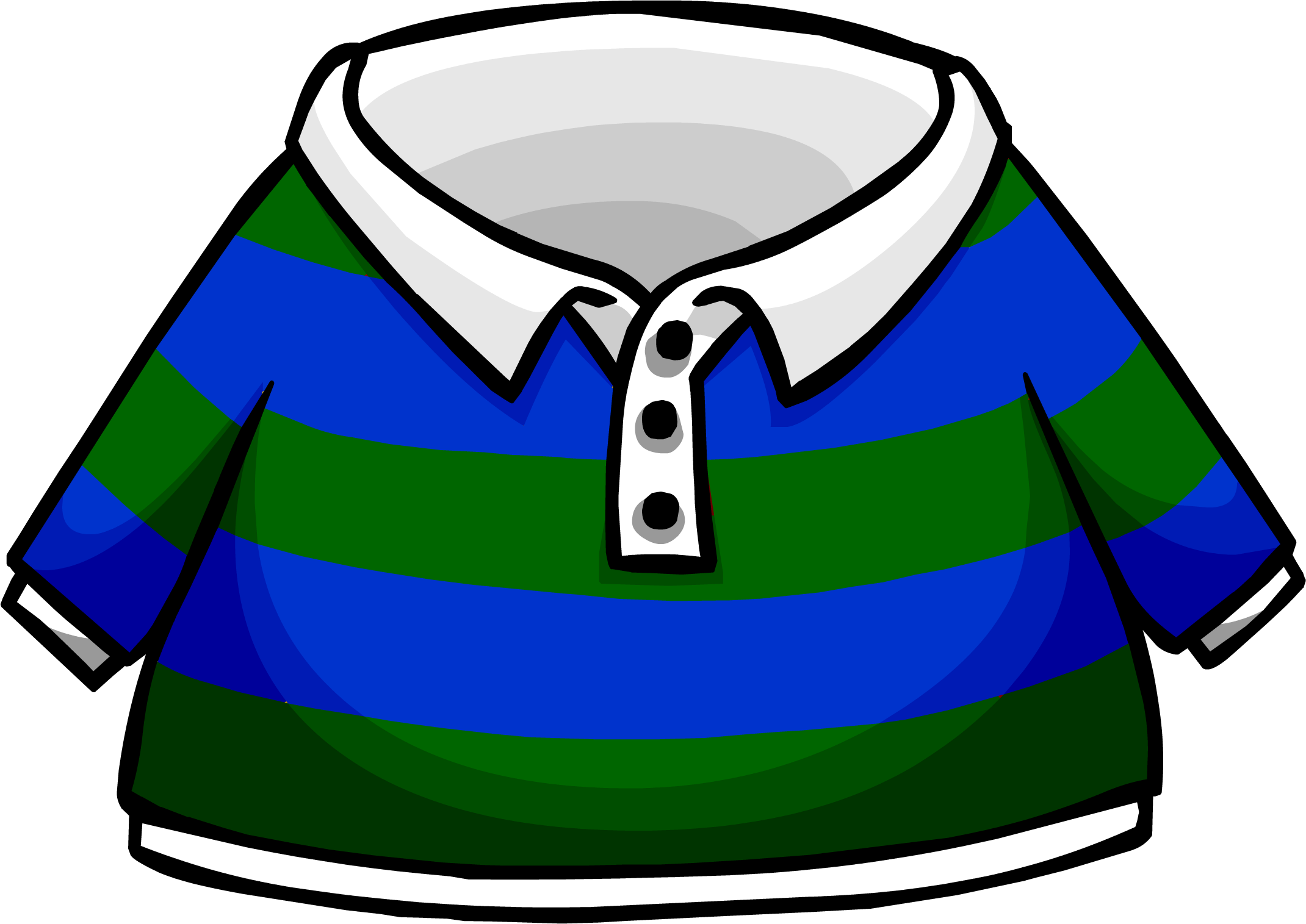 Green Striped Rugby Shirt - Club Penguin Beta Shirt (2140x1515)