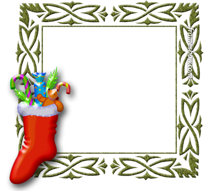 Santa Claus Socks Image Frame E-card - Santa Christmas Frame Png (416x382)