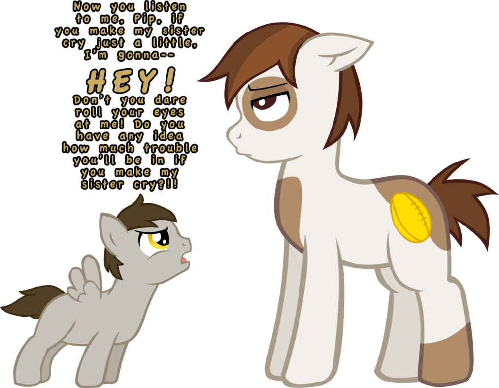 Overprotective Baby Brother By Ludiculouspegasus - Mlp Pipsqueak And Dinky (1013x788)