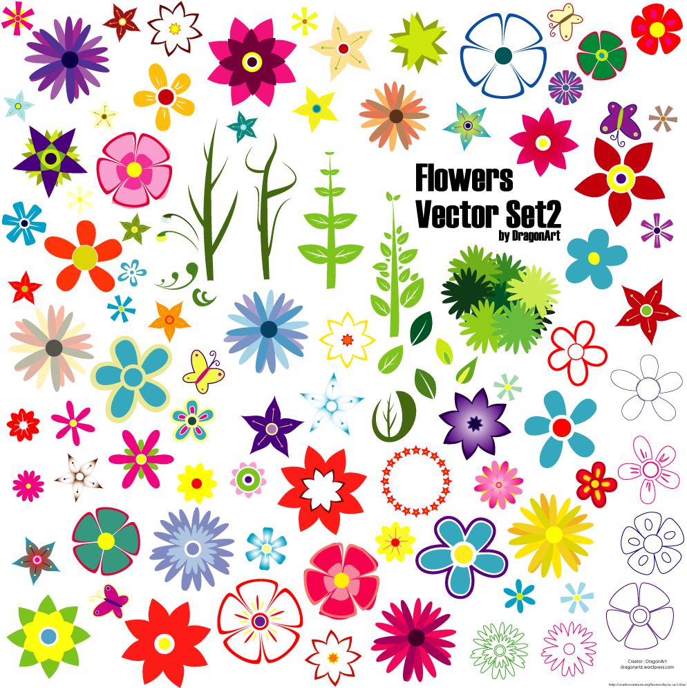 Free Flower Vector Graphics - Spring Pattern (1000x1000)