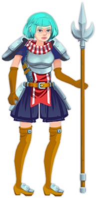 Female Lancer Character Sprite - Cartoon (600x500)