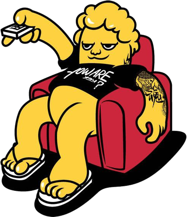 Cartoon Illustration - Lazy Man - Cartoon Illustration - Lazy Man (1491x1000)