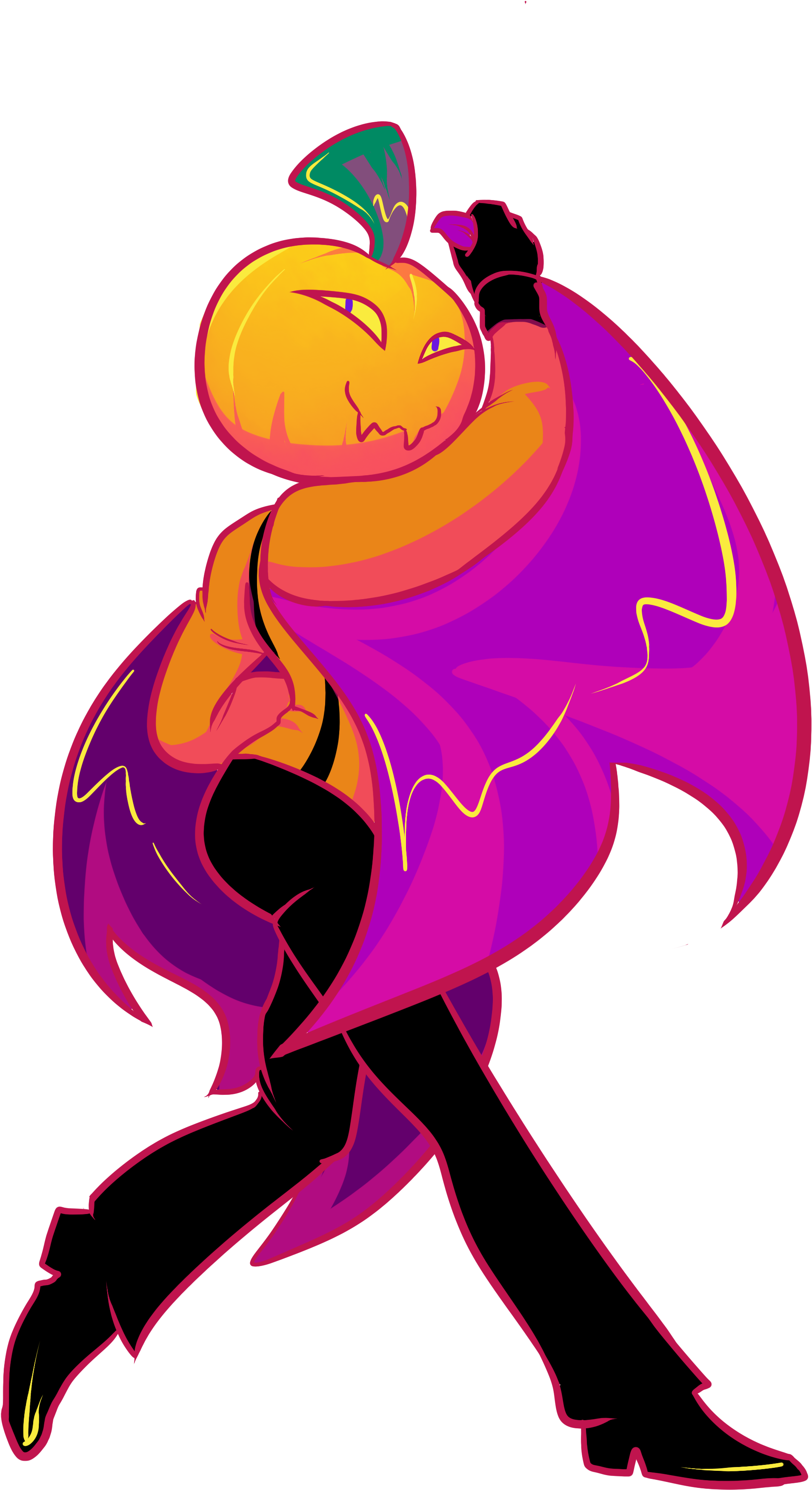 Pumpkin Head Sticker - Cartoon (3000x4200)