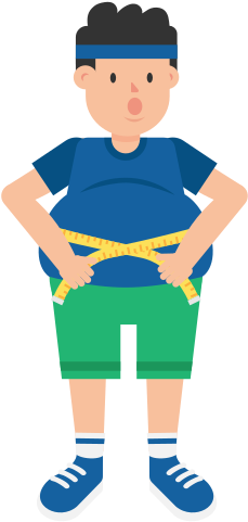 Fat Man Measuring Waist Cartoon - Fat Svg (1024x576)