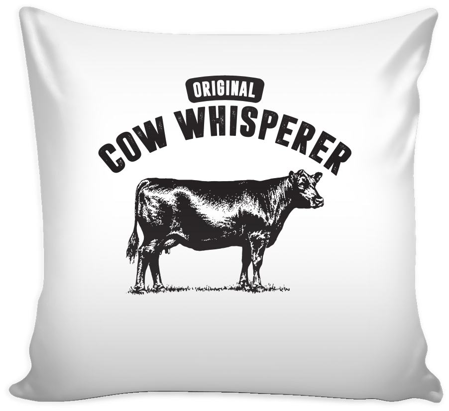 Cow Whisperer Pillow Case - Angus Cow And Calf (1024x1024)