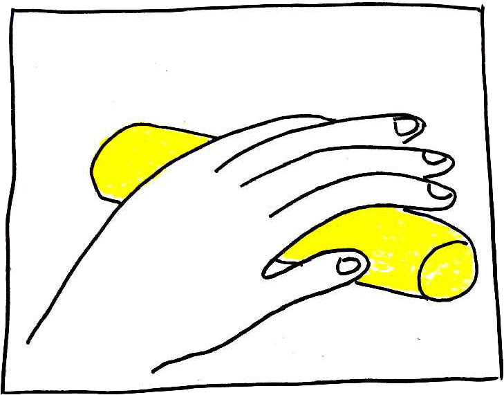 Roll The Play Dough Into A Sausage Shape - Drawing (771x599)