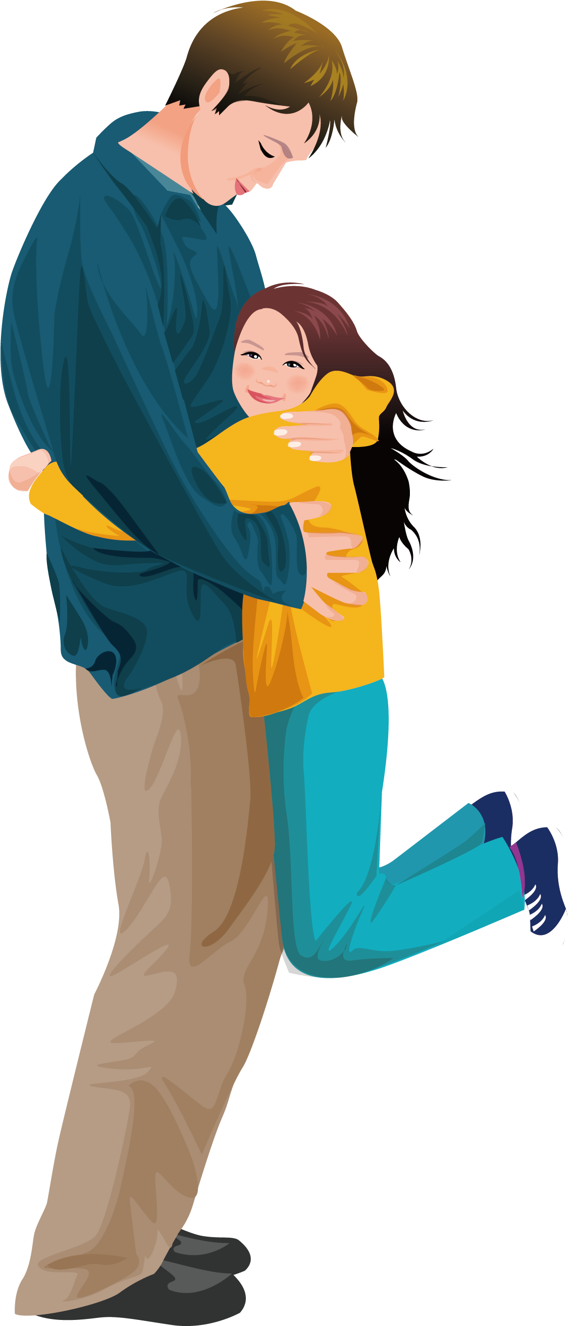 Father Daughter Hug Girl Illustration - Father And Daughter Illustration (2480x3508)