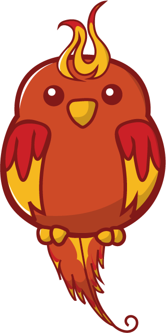 Cute Phoenix Cartoon Character Design Nicole English - Cute Phoenix Clip Art (332x663)