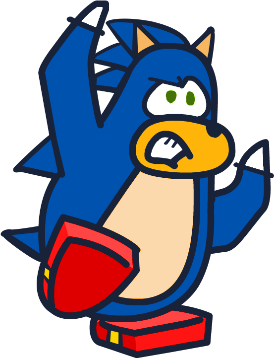 Sonic Penguin Hurt - Club Penguin Custom Sonic (720x720)